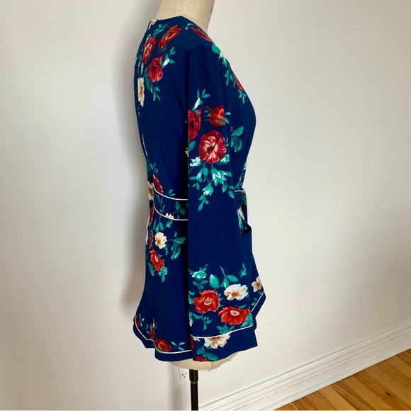 Bleuh Ciel Floral Romper Top Belted - Picture 4 of 8